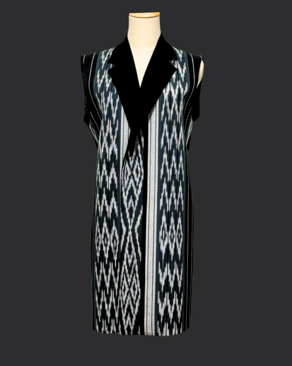 Ikat Sleeveless Trench Vest