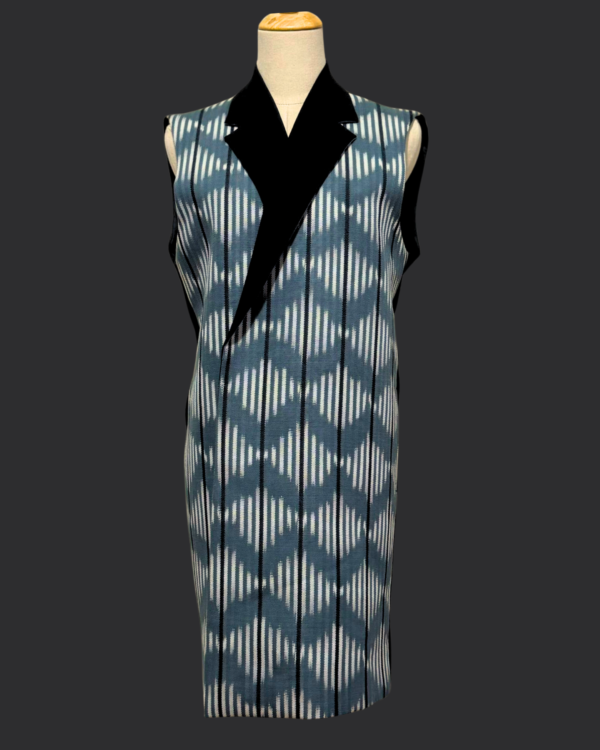 Ikat Sleeveless Trench Vest - Image 3